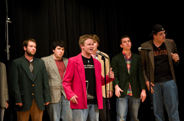 male a cappella group performs