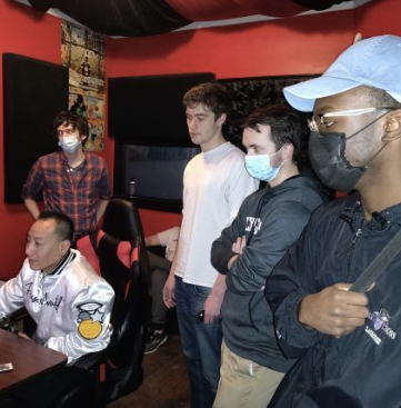 image of students in recording booth