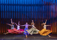 Dancers in dream ballet surround dream Laurey.