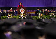 President Rougeau speaking at Commencement 2024