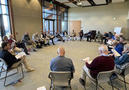 Discussion circle at 2022 Preaching from the Roots retreat