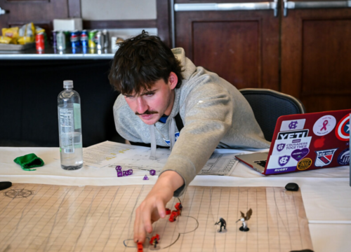 Student plays Dungeons and Dragons game