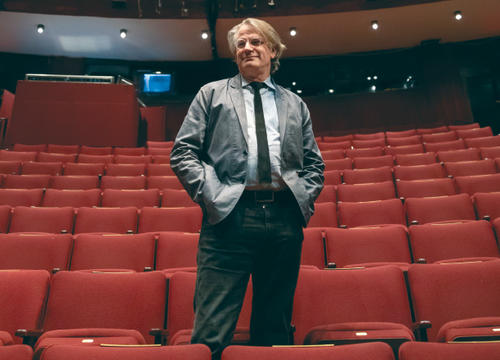 Bartlett Sher '81 stands in the house of the Lincoln Center Theater before a June performance of "My Fair Lady"