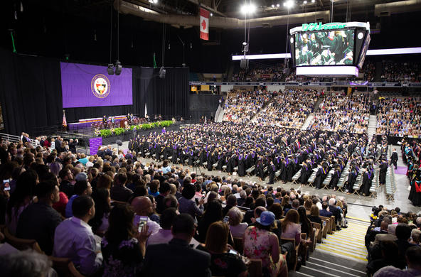 A packed DCU Center as Holy Cross celebrates its Commencement Exercises in the DCU Center.