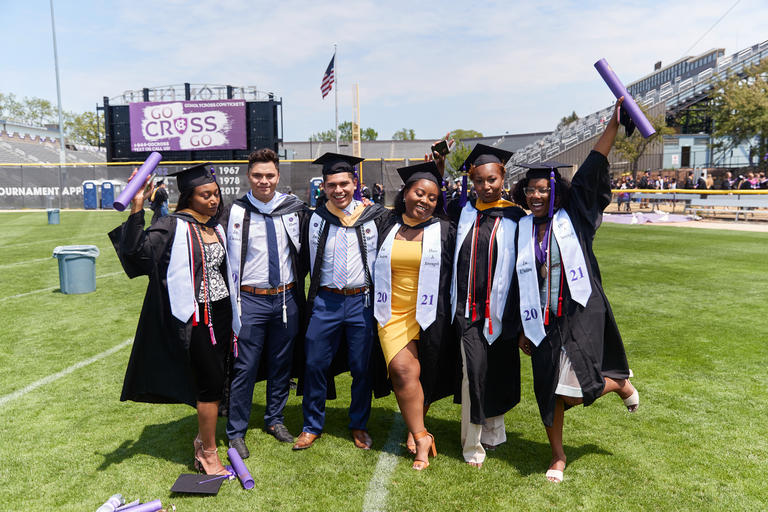 students at commencement