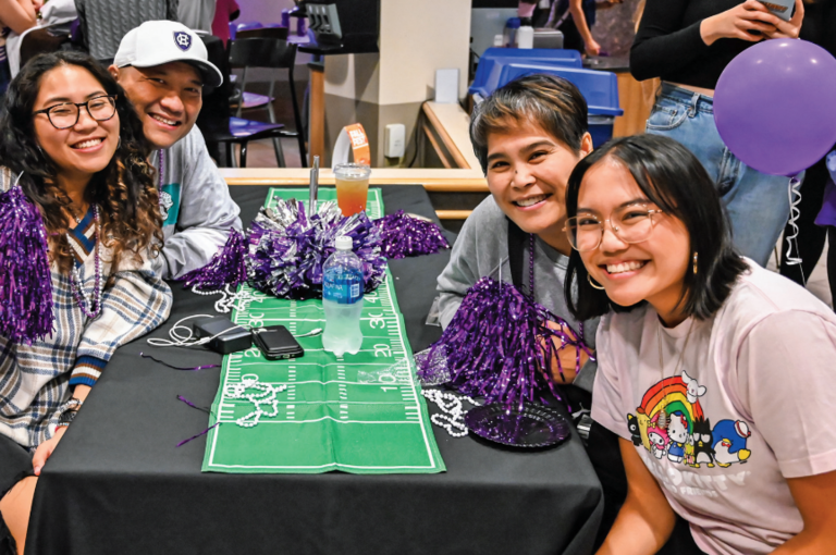 Holy Cross family at game night