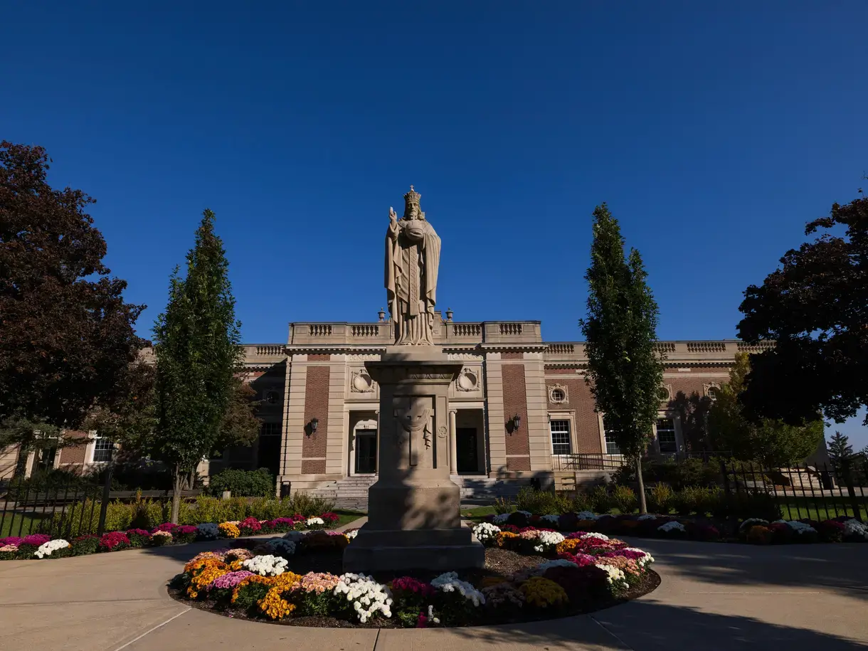 Jesuit statue on campus