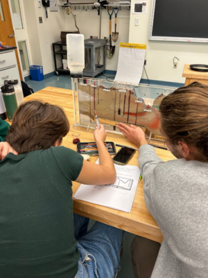 Introduction to Geology students investigate groundwater flow using models