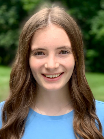 young woman in a blue shirt