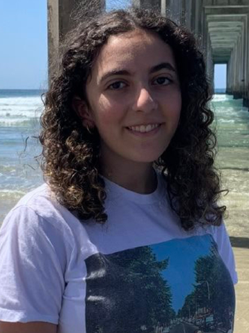 young woman in a white tshirt