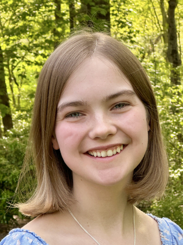 young woman in a blue shirt