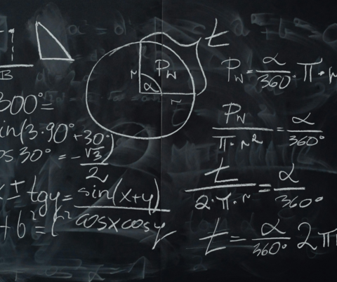 math equations on a chalkboard