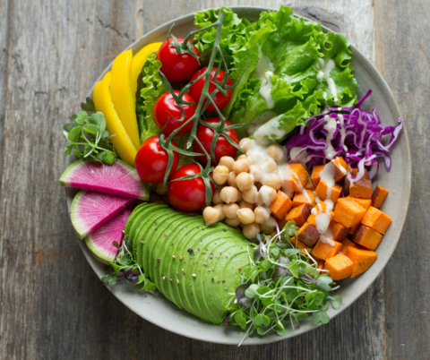 a plate of healthy food